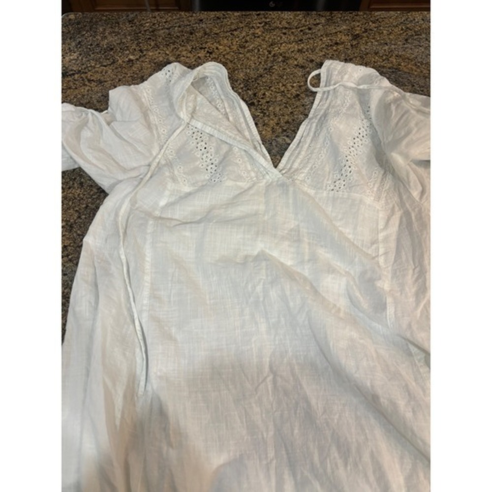 NWT FREE PEOPLE L DAYBREAK LACE EMBROIDERED EYELET MIDI DRESS WHITE COTTAGECORE - Picture 12 of 13